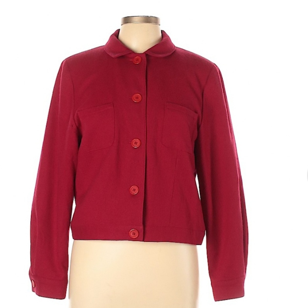 Bridgwater Classics red wool button up jacket Size 10
